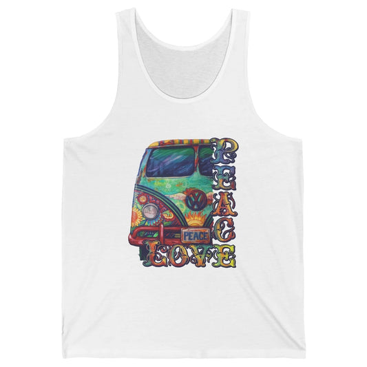 Peace And Love Hippie Van Peacemobile Vintage Gift Camping Unisex Jersey Tank