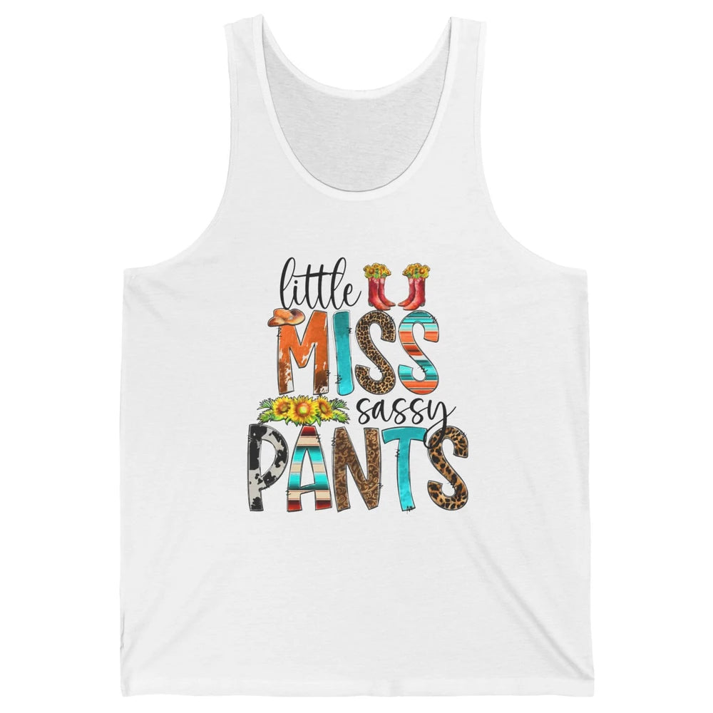 Sunflower Cowgirl Boots Hat Little Miss Sassy Pants Western Unisex Jersey Tank