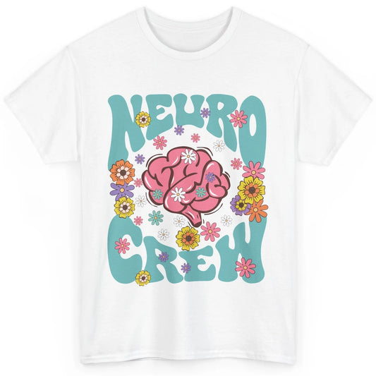 Retro Floral Neuro Crew Nurse Life Neurologist Neuroscience Classic Unisex T-Shirt