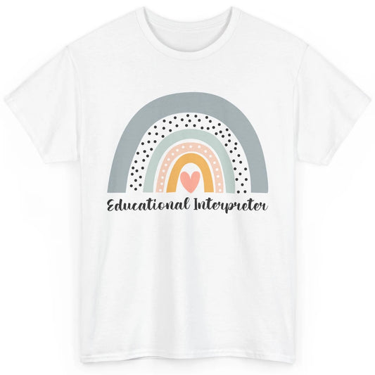 Retro Boho Rainbow Educational Interpreter Back To School Classic Unisex T-Shirt