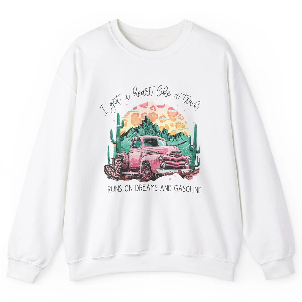 Retro Desert Truck Got A Heart Like A Truck Western Country Unisex Crewneck Sweatshirt
