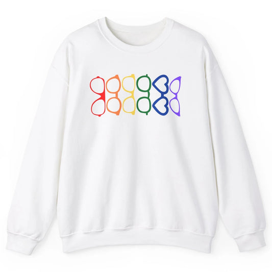 Rainbow Eyeglasses Pride Optometrist Optician Glasses Gift Unisex Crewneck Sweatshirt