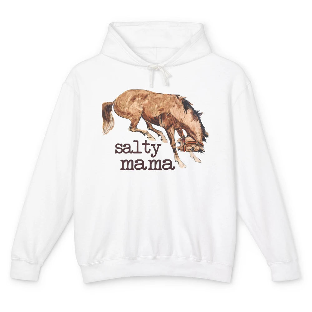 Retro Cowgirl Salty Mama Horse Lovers Western Country Cowboy Unisex Lightweight Hoodie