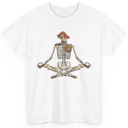 Vintage Skeleton Rib Mushroom Yoga Plants Lover Gardening Classic Unisex T-Shirt
