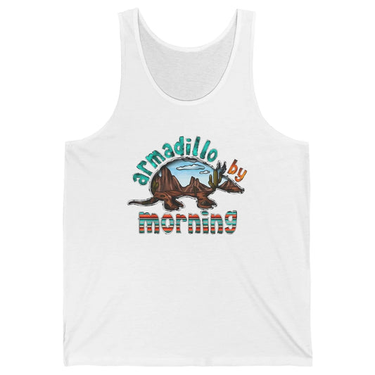 Retro Desert Sunset Armadillo By Morning Western Country Unisex Jersey Tank