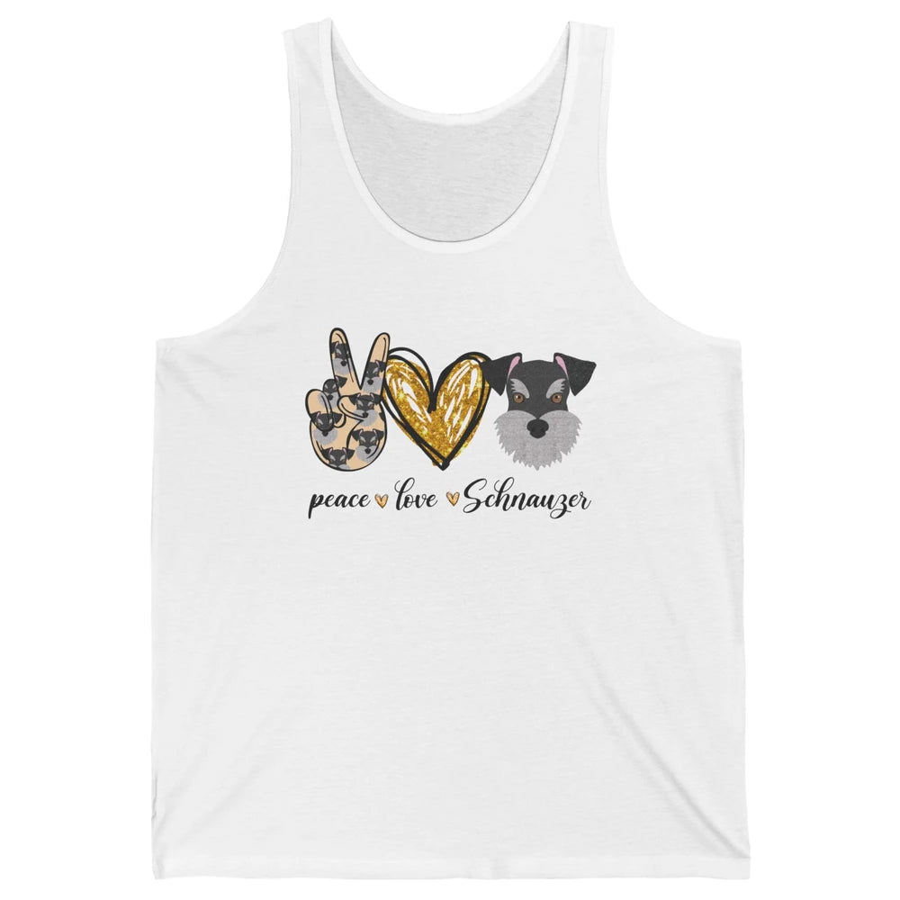 Peace Love Schnauzer Dog Lover Schnauzer Dad Mom Gift Unisex Jersey Tank