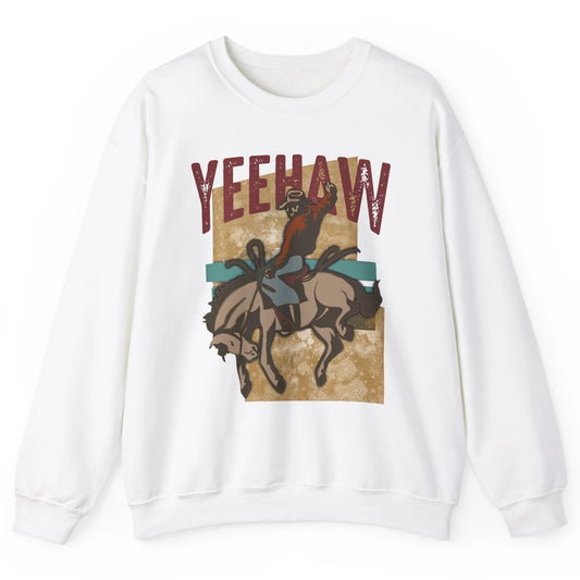 Retro Cowboy Yeehaw Western Country Cowgirl Rodeo Dad Gift Unisex Crewneck Sweatshirt