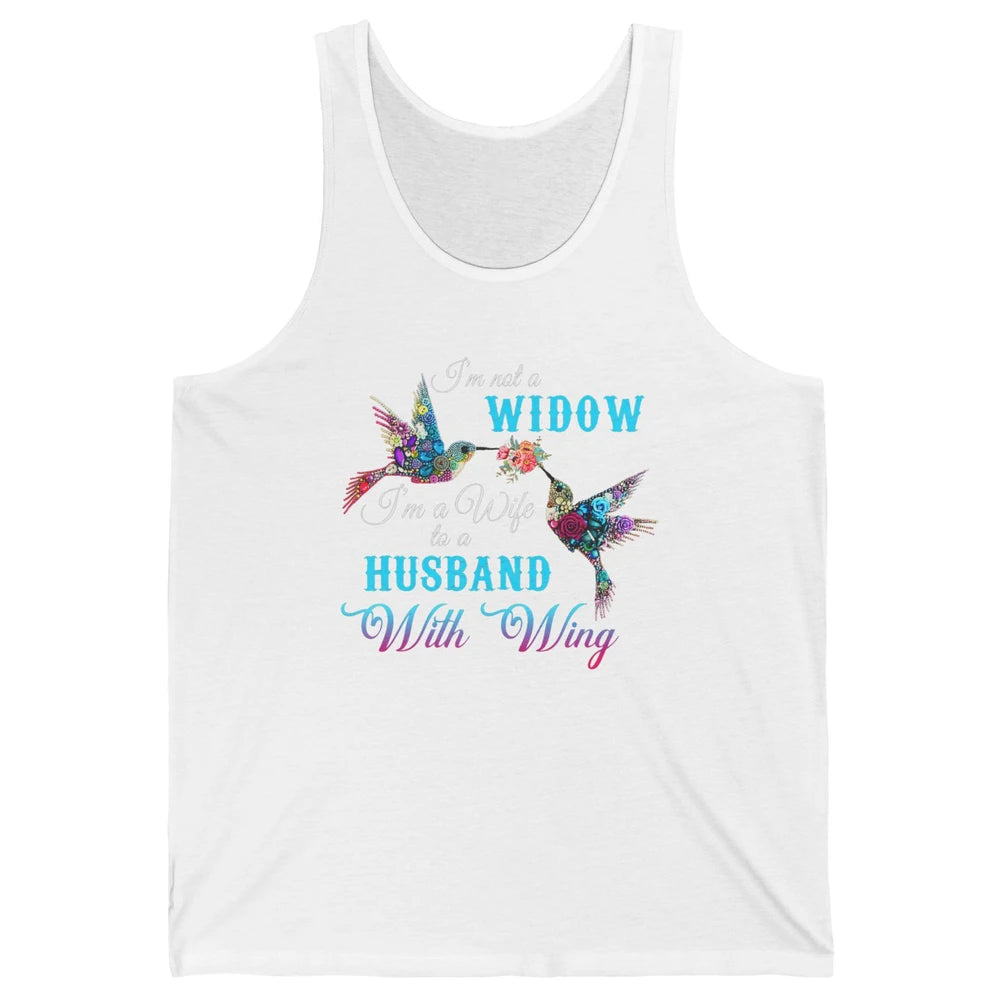 Not Widow Wife Of Husband In Heaven Angel With Wings Birds Unisex Jersey Tank
