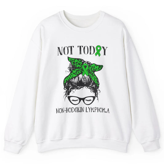 Non-Hodgkin Lymphoma Cancer Warrior Messy Hair Leopard Green Unisex Crewneck Sweatshirt