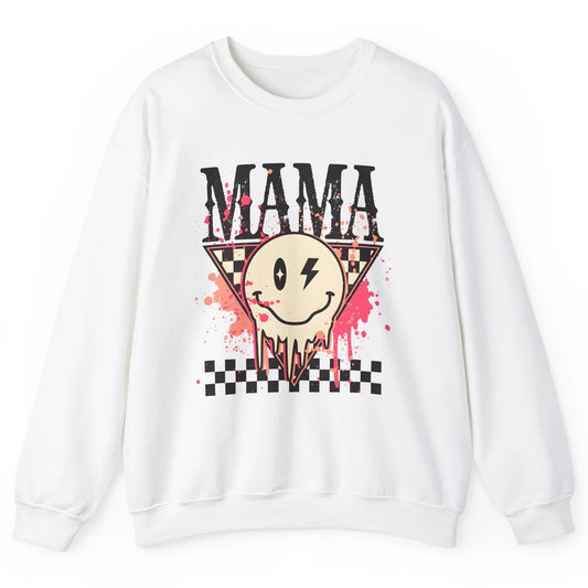 Retro Mama Lightning Bolt Smiling Face Western Mothers Day Unisex Crewneck Sweatshirt