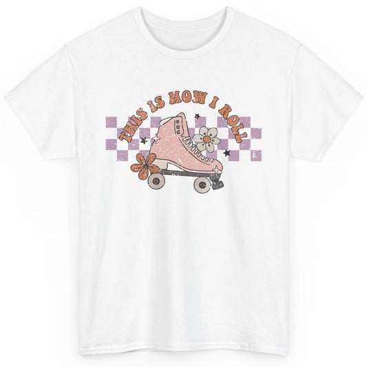 Retro Boho Roller Skate Groovy Daisy Skateboard Skater Gift Classic Unisex T-Shirt