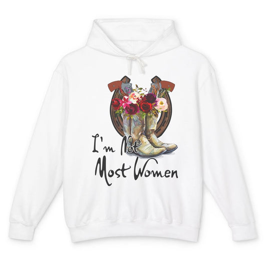 Retro Floral Cowgirl Boots I'm Not Most Women Western Cowboy Unisex Lightweight Hoodie