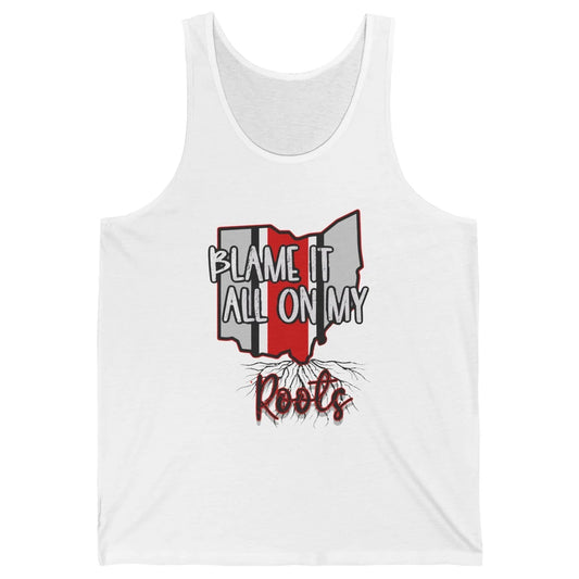 Retro Ohio Map Blame It All On My Roots Ohio Pride Gift Unisex Jersey Tank