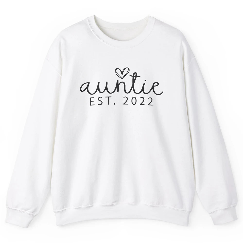 Promoted To Auntie Est 2022 Auntie Sister Pregnancy Reveal Unisex Crewneck Sweatshirt