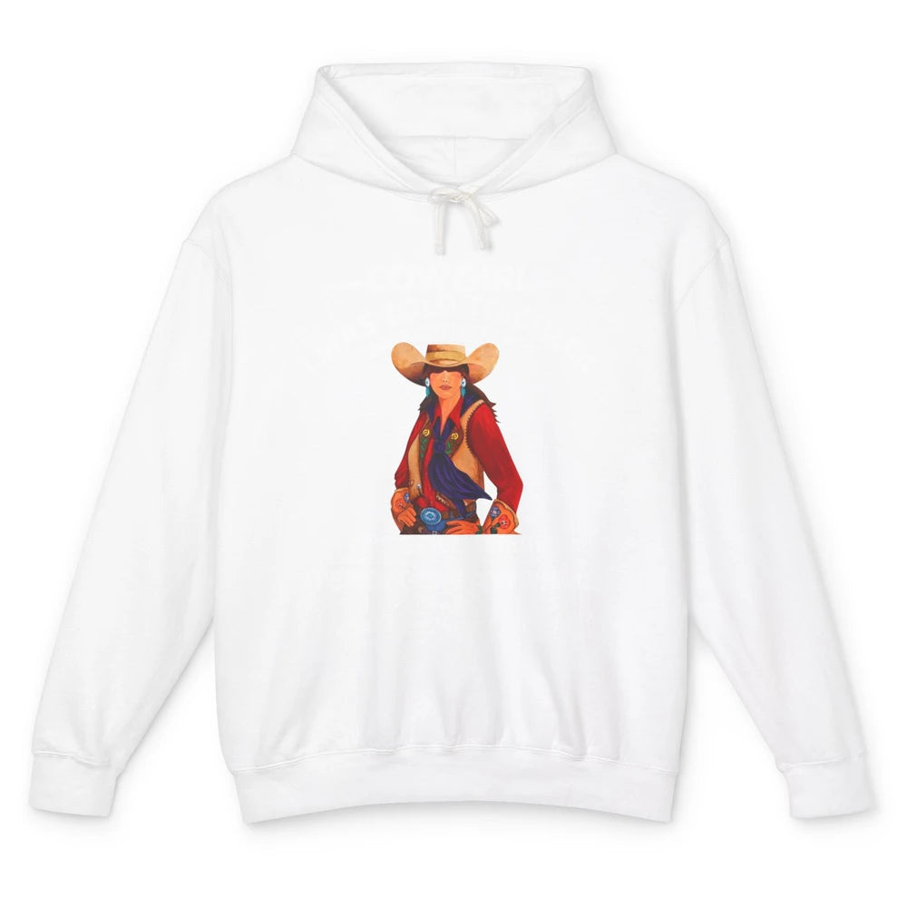 Retro Cowgirl My Attitude Still There Western Country Cowboy Unisex Lightweight Hoodie