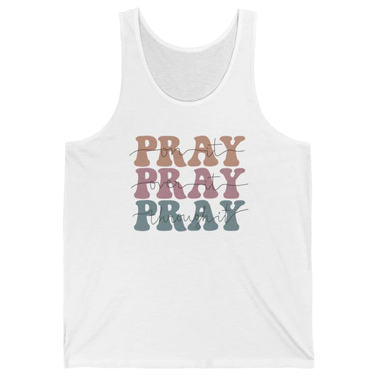 Retro Pray On It Over It Christian Bible Faith In Jesus Unisex Jersey Tank