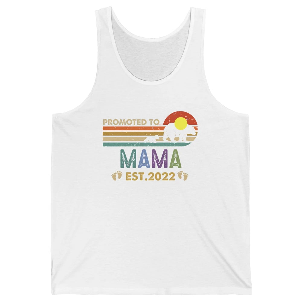 Retro Mama Bear Promoted To Mama Est 2022 First Mothers Day Unisex Jersey Tank