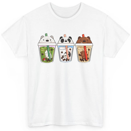 Panda Milk Tea Bears Milk Tea Animal Drinking Boba Lovers Classic Unisex T-Shirt