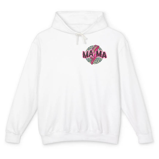 Retro Mama Leopard Pink Lightning Bolt Western Country Mama Unisex Lightweight Hoodie