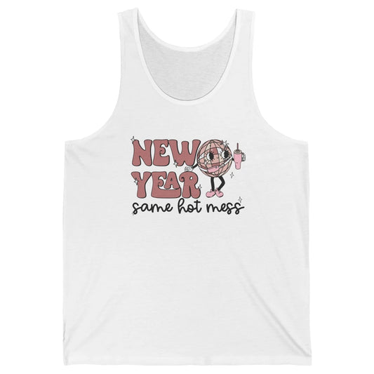 Happy New Year Disco Ball Bougie New Year Same Hot Mess Unisex Jersey Tank