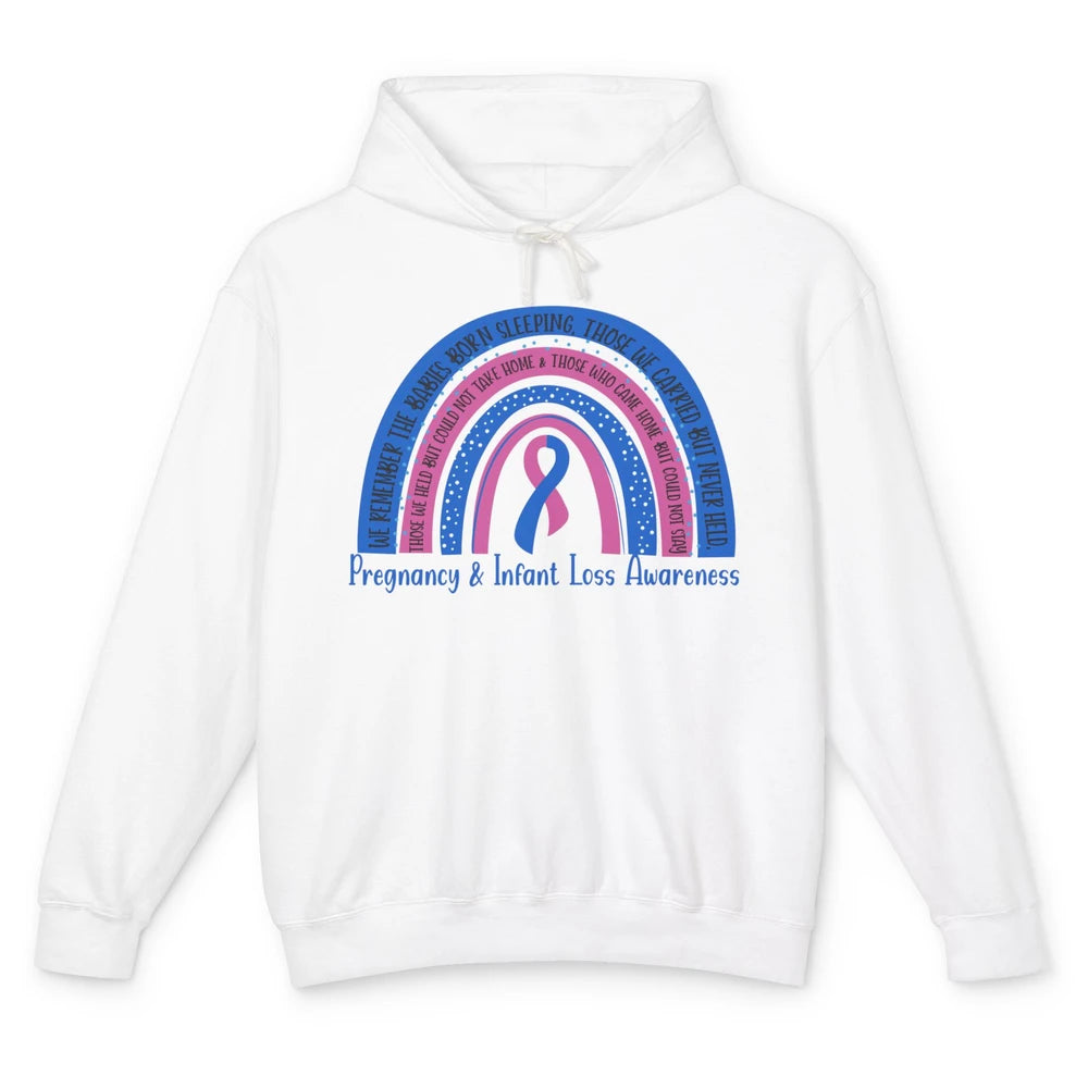 Pregnancy Infant Loss Awareness Rainbow Remember The Babies Unisex Lightweight Hoodie