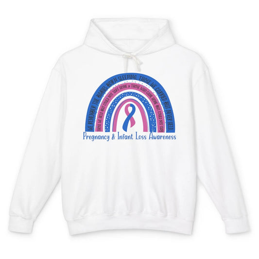 Pregnancy Infant Loss Awareness Rainbow Remember The Babies Unisex Lightweight Hoodie
