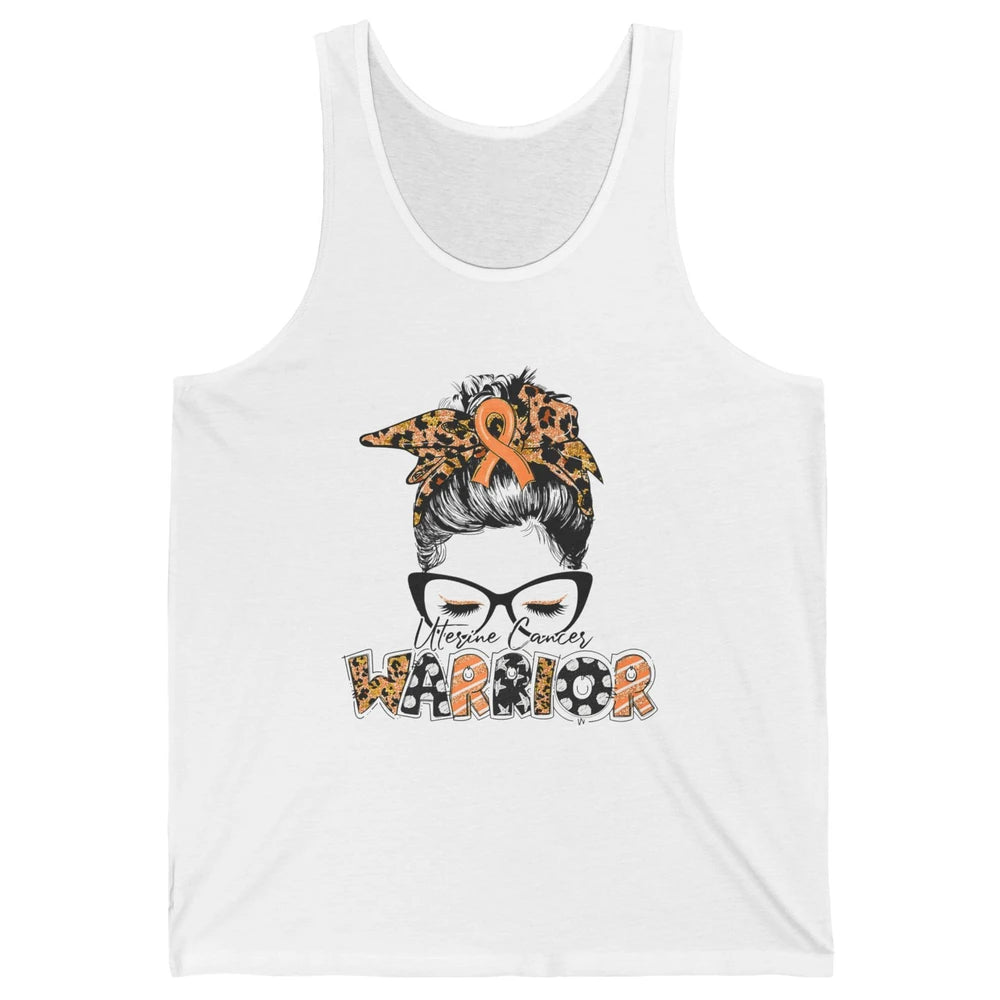 Messy Hair Leopard Woman Warrior Uterine Cancer Awareness Unisex Jersey Tank