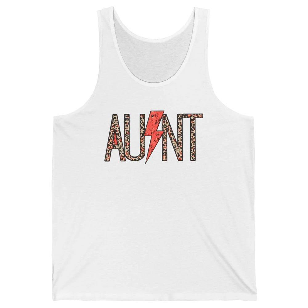 Retro Leopard Aunt Lightning Bolt Western Country Auntie Unisex Jersey Tank