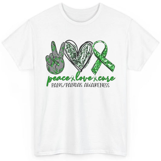 PANS/PANDAS Awareness Green Ribbon Peace Love Cure Classic Unisex T-Shirt