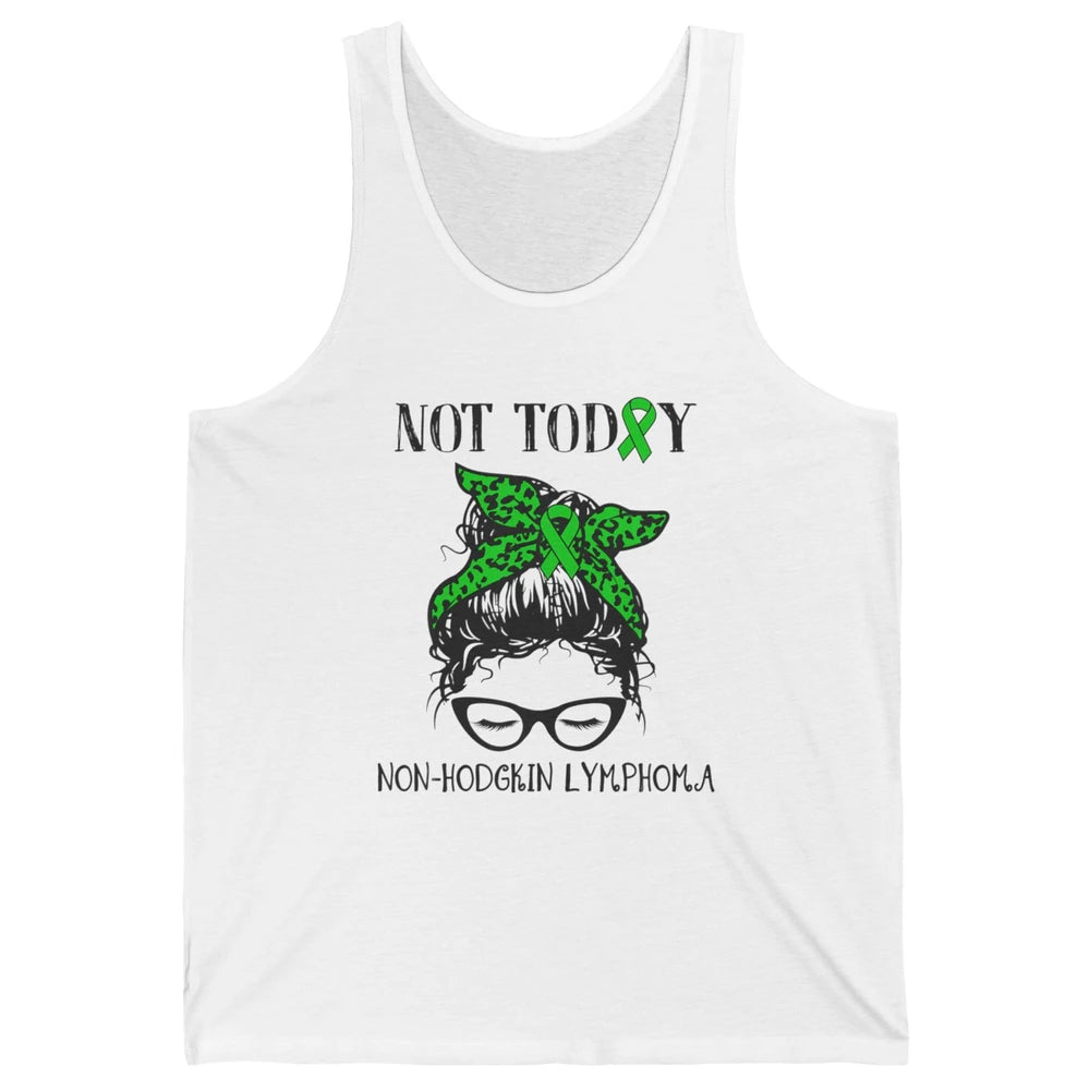 Non-Hodgkin Lymphoma Cancer Warrior Messy Hair Leopard Green Unisex Jersey Tank