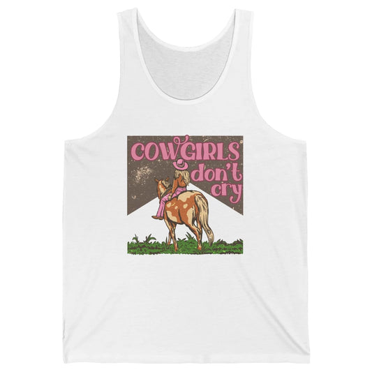 Retro Cowgirls Don't Cry Pink Horseback Rider Western Cowboy Unisex Jersey Tank