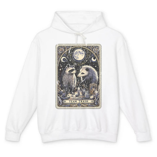 Team Trash Tarot Card Opossum Witchcraft Goth Possum Vintage Panda Raccoon Sarcastic Unisex Lightweight Hoodie