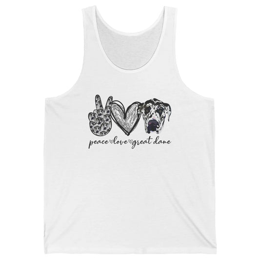 Peace Love Great Dane Dog Lovers Great Dane Mothers Fathers Unisex Jersey Tank