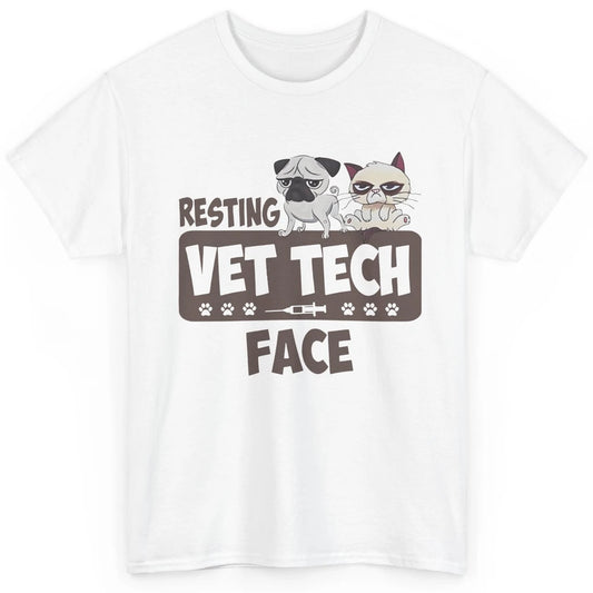 Resting Vet Tech Animal Face Nurse Veterinarian Dog Cat Paw Classic Unisex T-Shirt