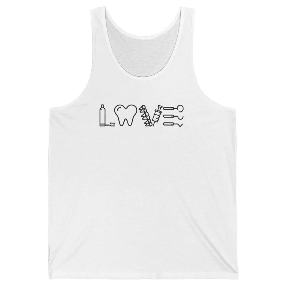 Retro Dental Hygienist Life Love Dental Tools Dentist Life Unisex Jersey Tank