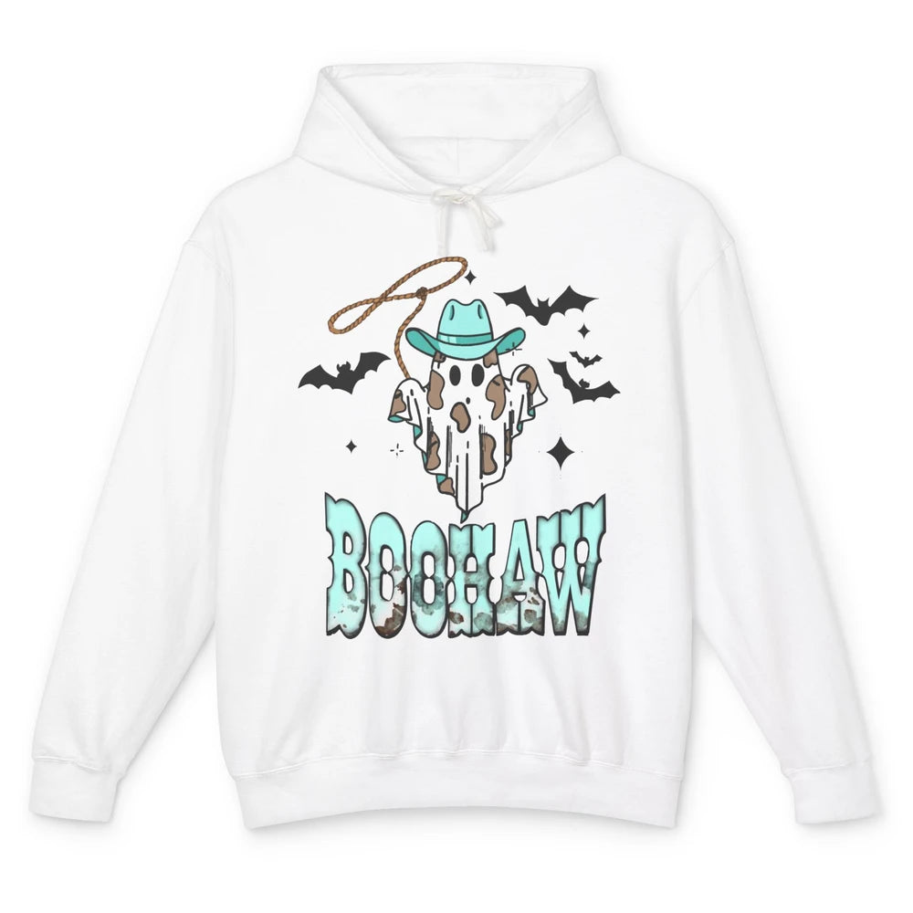 Retro Halloween Boohaw Cowboy Ghost Spooky Western Halloween Unisex Lightweight Hoodie