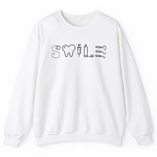 Retro Dental Hygienist Life Smile Dental Tools Dentist Life Unisex Crewneck Sweatshirt