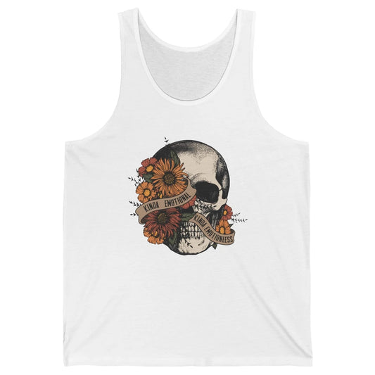 Retro Kinda Emotional Kinda Emotionless Floral Skull Unisex Jersey Tank
