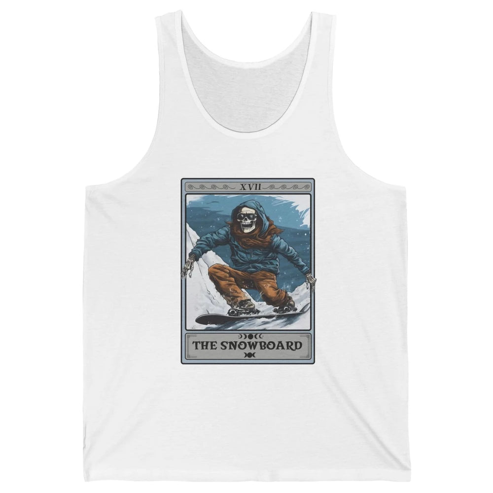 Skeleton The Snowboard Tarot Card Halloween Snowboarder Life Unisex Jersey Tank