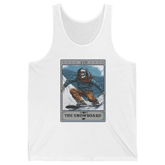 Skeleton The Snowboard Tarot Card Halloween Snowboarder Life Unisex Jersey Tank