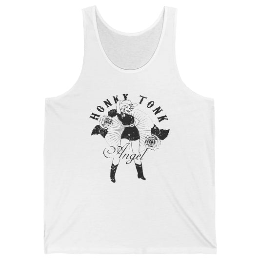 Retro Cowgirl Honky Tonk Angel Western Country Rodeo Mom Unisex Jersey Tank