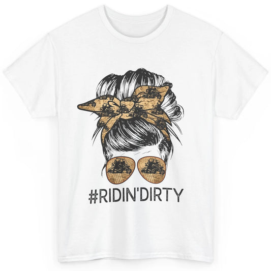 Messy Hair Woman Glasses Riding Dirty ATV SXS Rider Offroad Classic Unisex T-Shirt