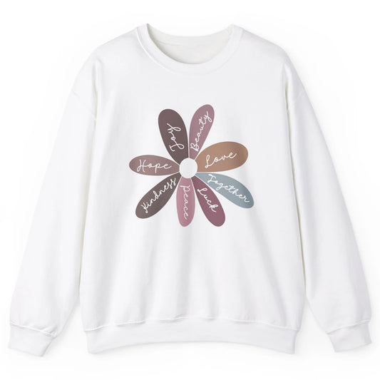 Retro Christian Daisy Flower Bible Verse Faith Inspirational Unisex Crewneck Sweatshirt