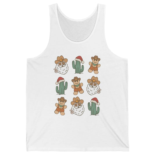 Cowboy Santa Gingerbread Desert Cactus Western Country Xmas Unisex Jersey Tank
