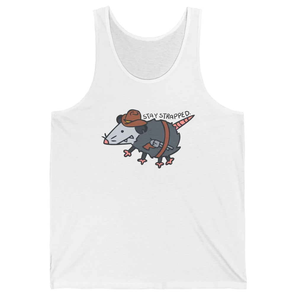 Retro Cowboy Opossum Stay Trapped Western Country Opossum Unisex Jersey Tank