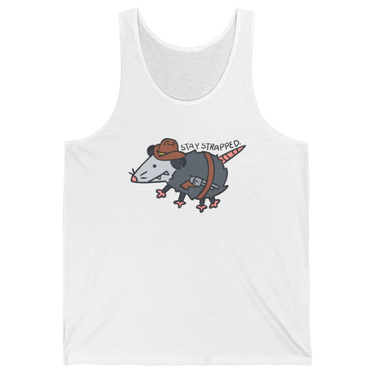 Retro Cowboy Opossum Stay Trapped Western Country Opossum Unisex Jersey Tank
