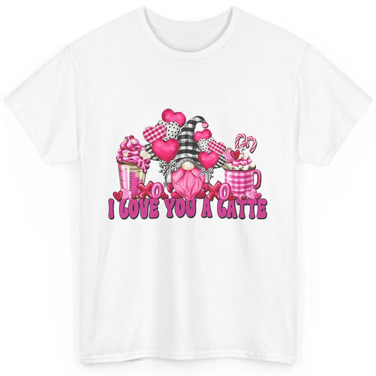 Pink Gnome And Valentines Day Latte Mugs I Love You Coffee Classic Unisex T-Shirt