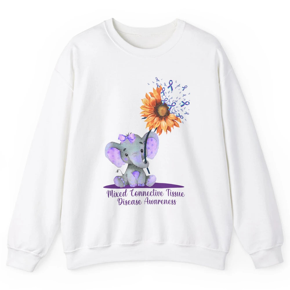 Mixed Connective Tissue Disease Baby Elephant Sunflower Unisex Crewneck Sweatshirt