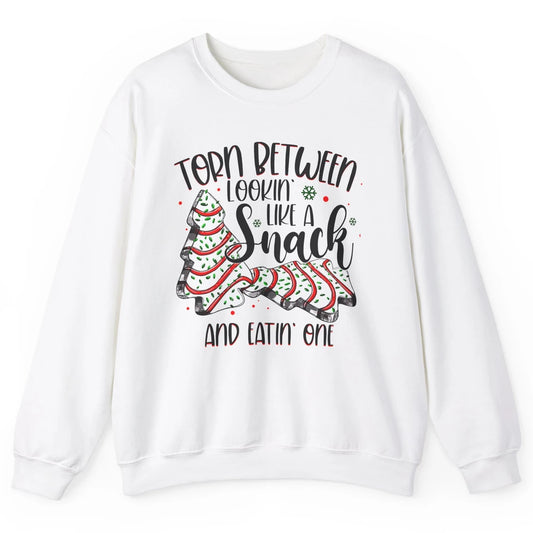 Christmas Tree Cake Torn Between Look Like a Snack Eat One Unisex Crewneck Sweatshirt