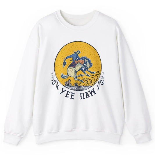 Retro Cowboy Yeehaw Western Country Cowgirls Horse Lovers Unisex Crewneck Sweatshirt